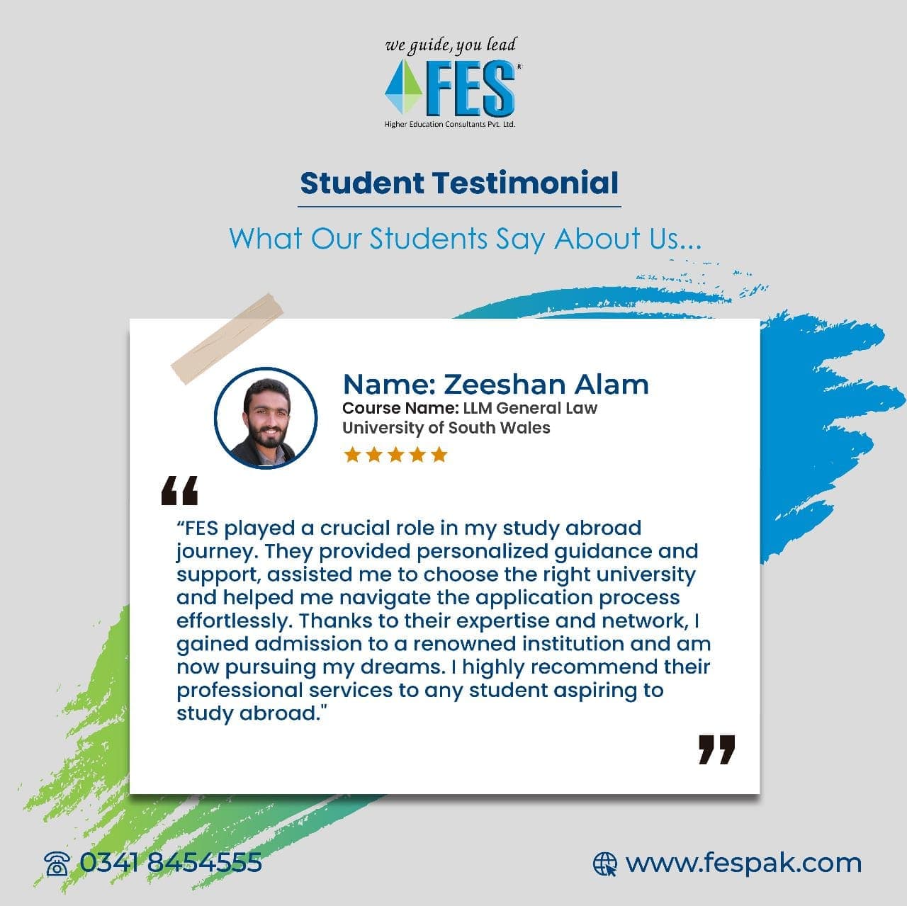 Student testimonial: Zeeshan Alam — LLM General Law, University of South Wales, United Kingdom.