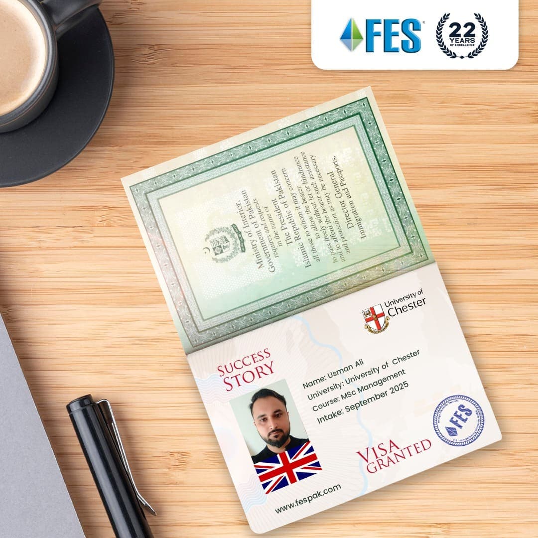 Visa success: Usman Ali - MSc Management, University of Chester, United Kingdom.