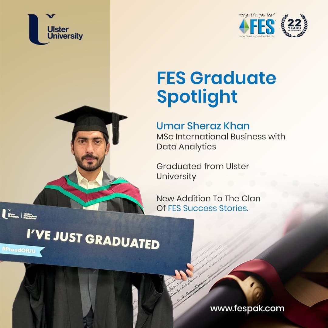 Graduation: Umar Sheraz Khan - MSc International Business with Data Analytics, Ulster University, United Kingdom.